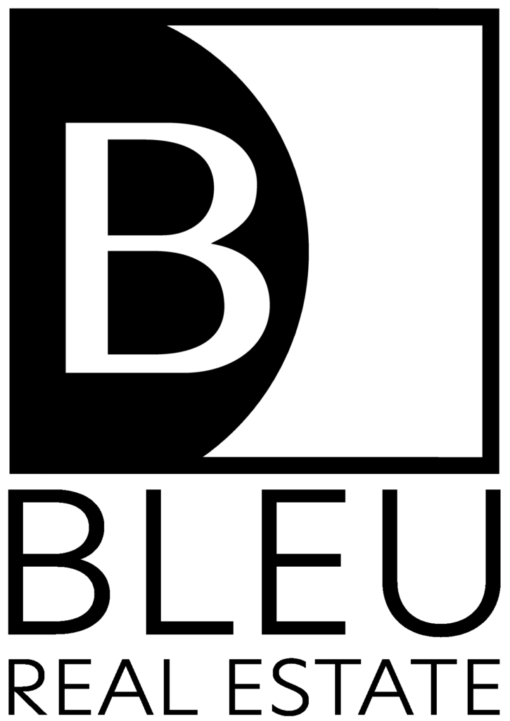 BLEU Real Estate Logo -- vertical transparent