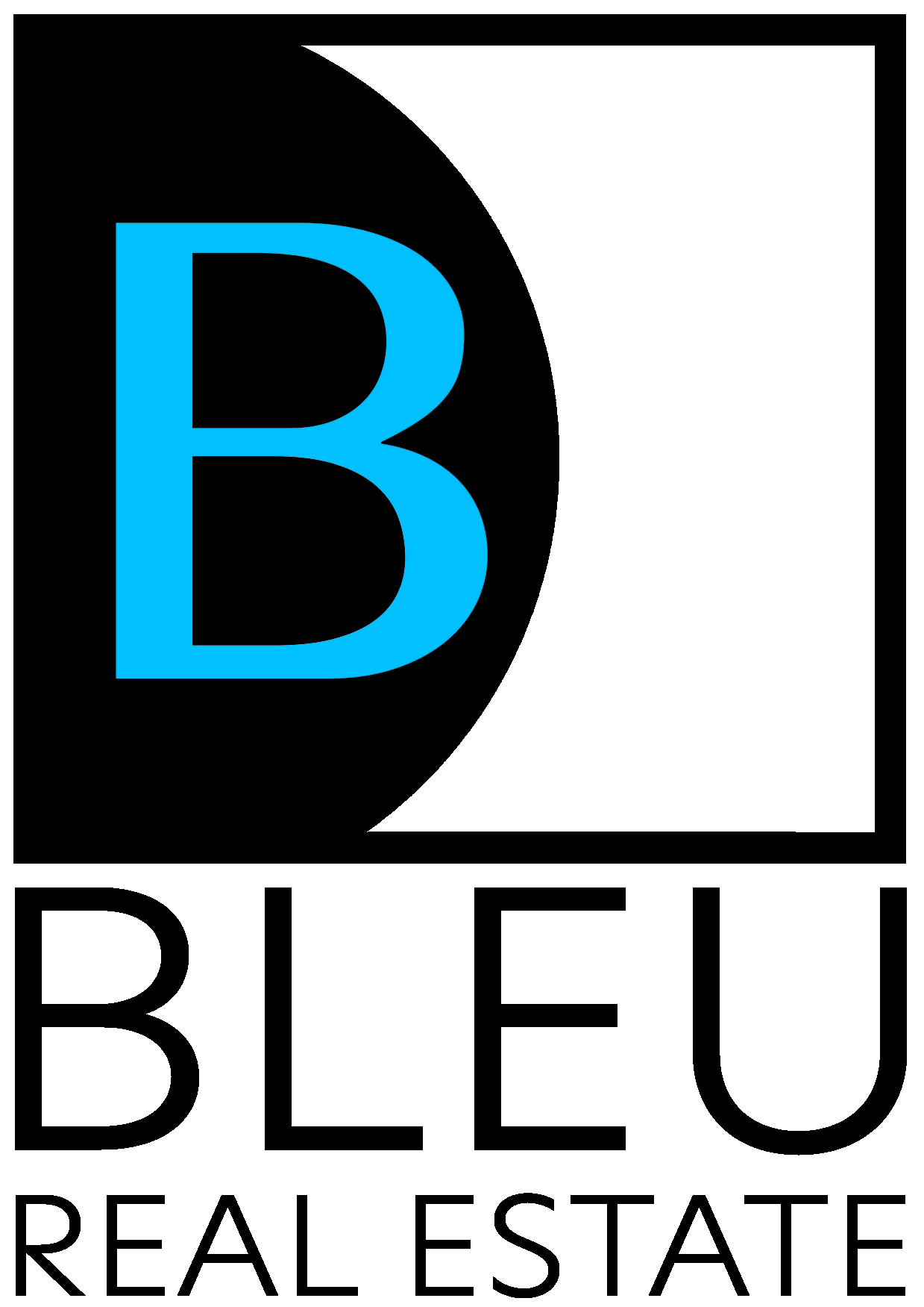 BLEU Real Estate Logo - Black Vertical